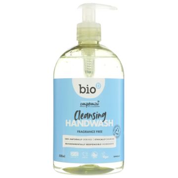 Bio D Handwash - Fragrance Free - 6 x 500ml (HJ117)