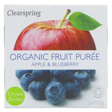 Clearspring Apple & Blueberry Puree - organic - 12 x 2x100g (VF188)