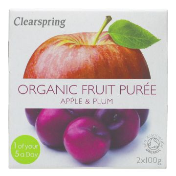 Clearspring Apple & Plum Puree - Organic - 12 x 2x100g (VF189)