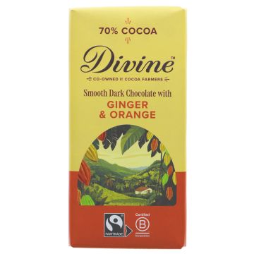 Divine Dark Choc with Ginger & Orange - 15 x 90g (ZX471)