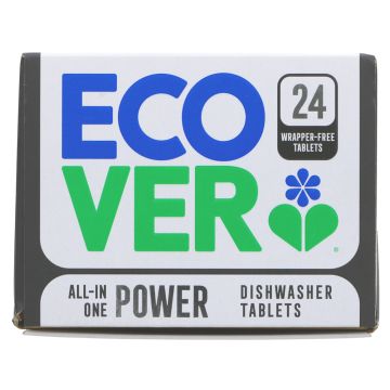 Ecover Dishwasher Tabs All In One Pwr - 12 x 24 tabs (HJ410)