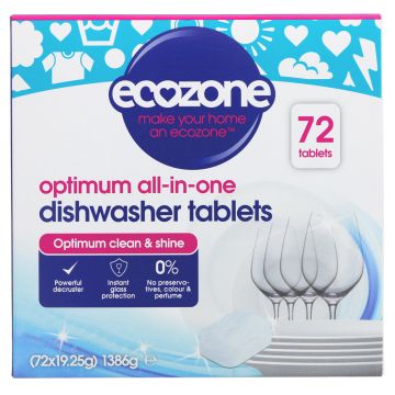 Ecozone Dishwasher Tablets Optimum 72s - 4 x 72 tabs (HJ198)