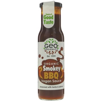 Geo Organics   Smoky BBQ Vegan Sauce   - 6 x 250ml (KJ277)