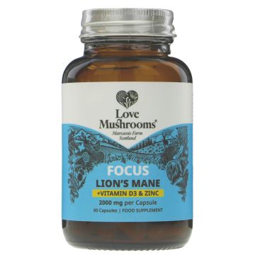 Love Mushrooms Lion's Mane, Vitamin D3 & Zinc - 1 x 60 caps (VM569)