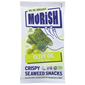 Morish Snacks organic Olive Oil Seaweed Snacks - 6 x 5x4g (ZX859)