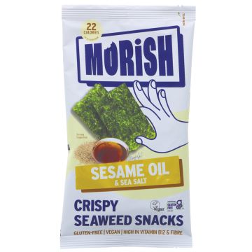 Morish Snacks Sesame Oil Seaweed Snacks - 6 x 5x4g (ZX916)