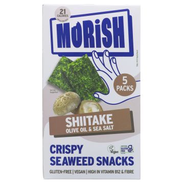 Morish Snacks Crispy Shiitake Seaweed Snacks - 6 x 5x4g (ZX901)