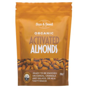 Sun & Seed Activated Organic Almonds - 12 x 200g (VM559)