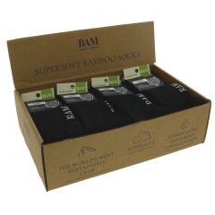 Bamboo Clothing Black Socks - size 8-11 - 24 x 1 (NF345)