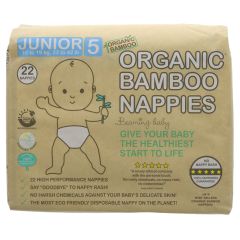 Beaming Baby Organic Bamboo Nappies Size 5 - 4 x 22 (NF028)