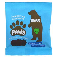 Bear Paws- Raspberry & Blueberry - 18 x 20g (ZX523)