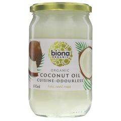 Biona Mild / Odourless Coconut Oil - 6 x 610ml (GT060)