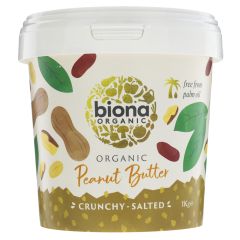Biona Organic Peanut Butter Crunchy - 6 x 1kg (GH103)