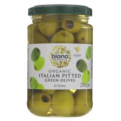 Biona Italian Pitted Green Olives - 5 x 280g (KJ145)