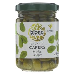 Biona Capers in Wine Vinegar - 6 x 140g (KJ352)