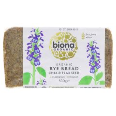 Biona Rye Bread - Chia & Flax - 7 x 500g (BT073)