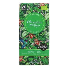 Chocolate And Love Mint 67% Chocolate - 14 x 80g (WS079)