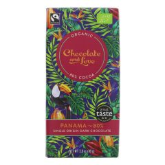 Chocolate And Love Panama 80% Chocolate Bar - 14 x 80g (WS077)