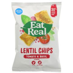 Eat Real Lentil Tomato & Basil Chips - 12 x 40g (ZX168)