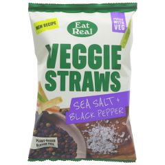 Eat Real Veggie Straws Black Pepper - 10 x 110g (ZX095)