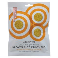 Clearspring Brown Rice Crackers Sesame - 12 x 40g (BT053)