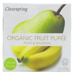Clearspring Pear & Banana Puree - organic - 12 x 2x100g (VF020)