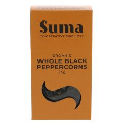 Suma Peppercorns Black - Organic - 6 x 25g (HE388)