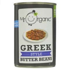 Mr Organic Greek Style Butter Beans - 12 x 400g (VF120)