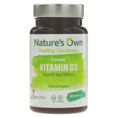 Natures Own Vitamin D3 Vegan - 60 tablets (VM252)