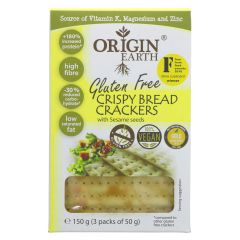 Origin Earth Gluten Free Crackers Sesame - 10 x 150g (BT387)