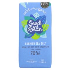 Organic Seed & Bean Company 70% Dark Chocolate & Sea Salt - 10 x 75g (KB736)