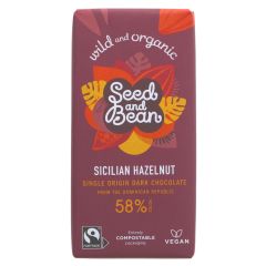 Organic Seed & Bean Company 58% Dark Hazelnut - 10 x 75g (KB155)