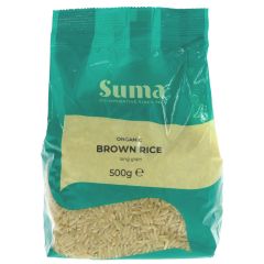 Suma Rice-long grain brown organic - 6 x 500g (QS066)