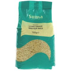 Suma Rice -long grain brown organic - 6 x 750g (QS100)