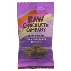 The Raw Chocolate Co Chocolate Raisins - Snack Pack - 12 x 28g (KB855)