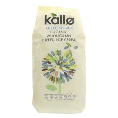 Kallo Puffed Rice Cereal - Natural - 8 x 225g (MX124)