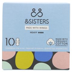 &sisters By Mooncup Pads with Wings - Heavy - 12 x 10 pads (NF127)