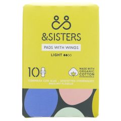 &sisters By Mooncup Pads with Wings - Light - 12 x 10 pads (NF117)