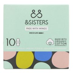 &sisters By Mooncup Pads with Wings - Medium - 12 x 10 pads (NF124)