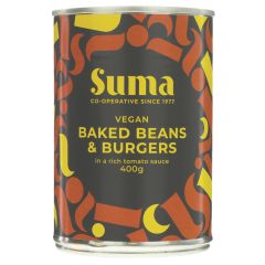 Suma Baked Beans & Vegan Burgers - 12 x 400g (VF850)