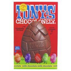 Tony's Chocolonely Milk Choc Easter Egg & Mini Eg - 6 x 242g (WS102)