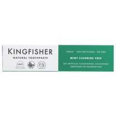 Kingfisher Toothpaste Mint Fluoride Free - 12 x 100ml (DY529)