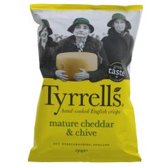 Tyrrells Cheddar Cheese & Chive - 8 x 150g (ZX016)