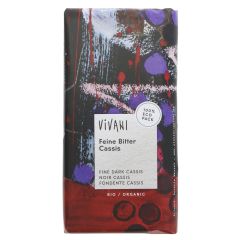 Vivani Organic Chocolate Dark Choc & Cassis Filling - 10 x 100g (KB486)