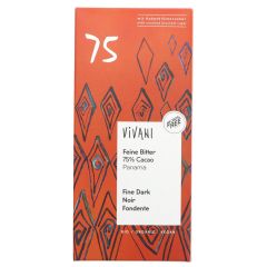 Vivani Organic Chocolate Dark 75% Chocolate - 10 x 80g (KB901)