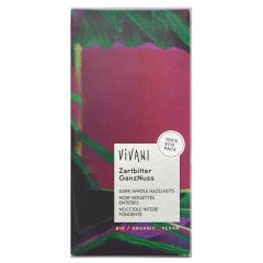 Vivani Organic Chocolate Dark Choc & Whole Hazelnuts - 10 x 100g (KB849)