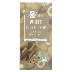 Ichoc Organic Chocolate White Nougat Crisp - 10 x 80g (KB881)