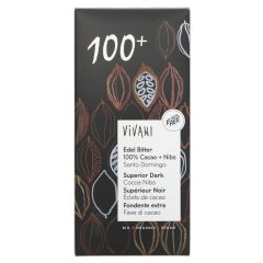 Vivani Organic Chocolate Superior Dark 100% Cocoa - 10 x 80g (KB042)